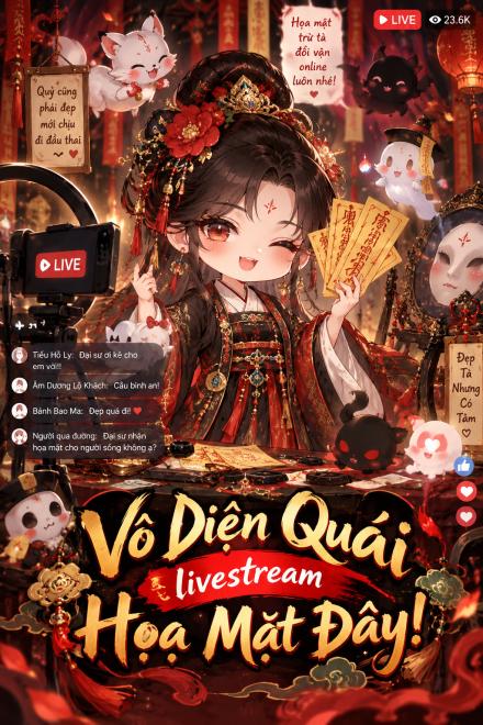 Vô Diện Quái Livestream Họa Mặt Đây